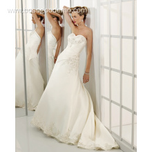 Cathedral Train Satin Beading Wedding Dress